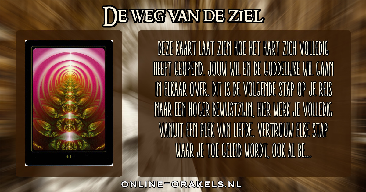 De weg van de ziel De weg van de ziel orakelkaarten Online Orakels