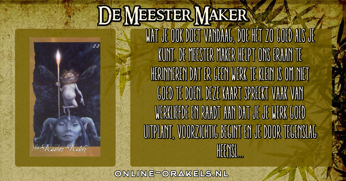 De Meester Maker Feeënorakel Online Orakels 4688