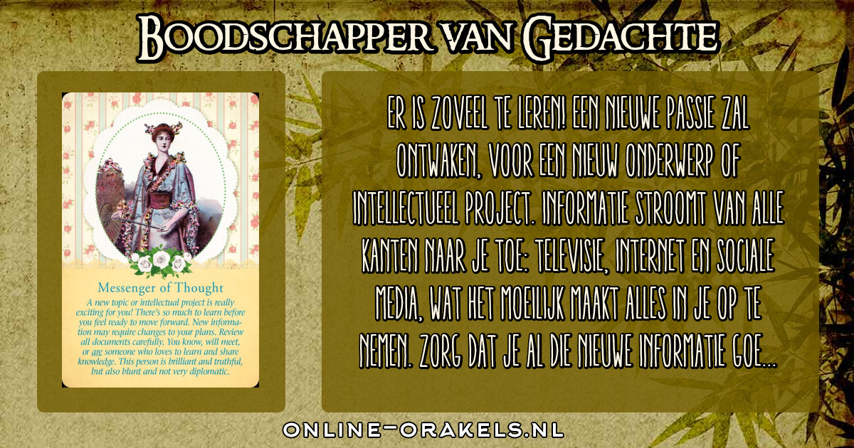 Boodschapper van Gedachte Tarot met beschermengelen Online Orakels